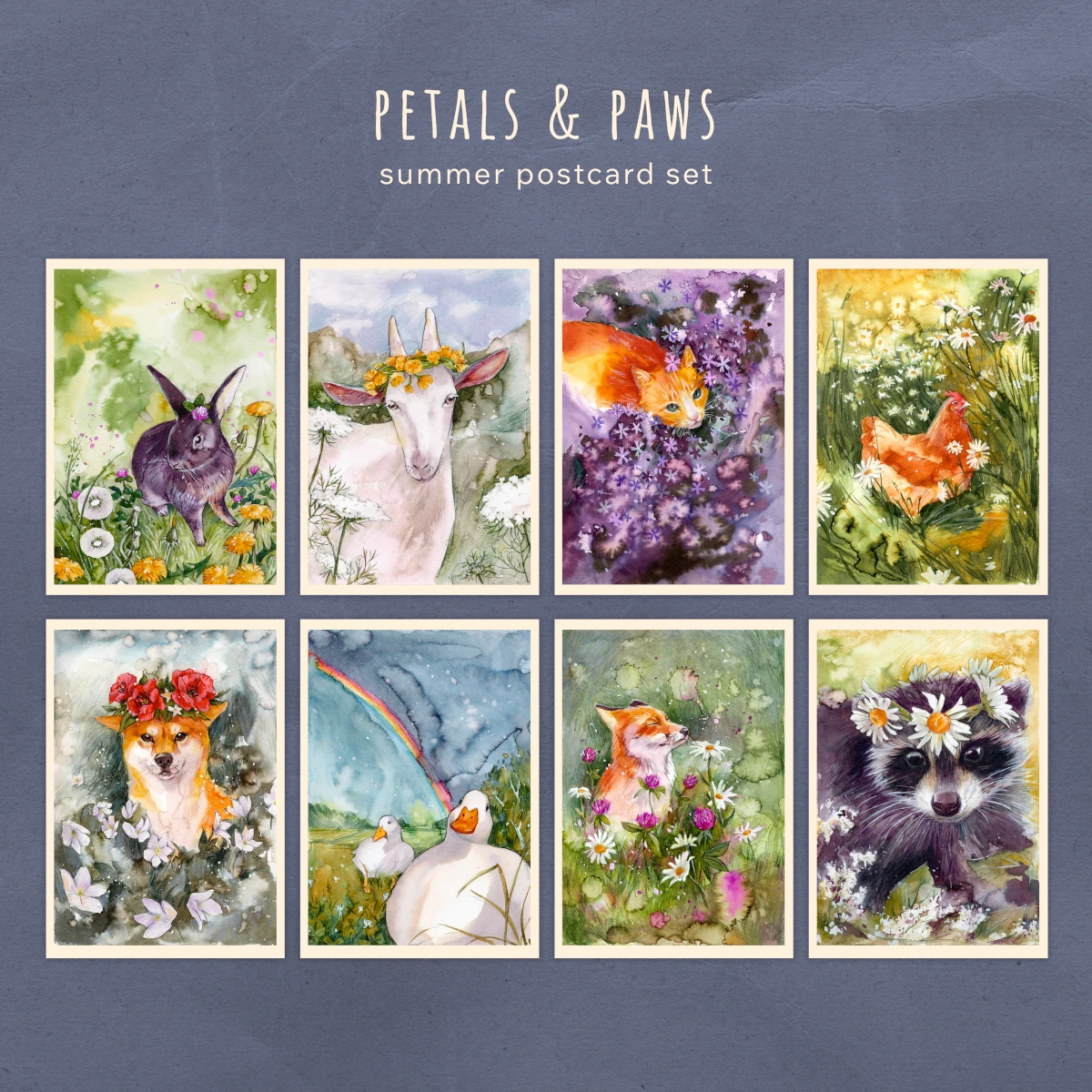 Pétalos y Patas – Set de Postales