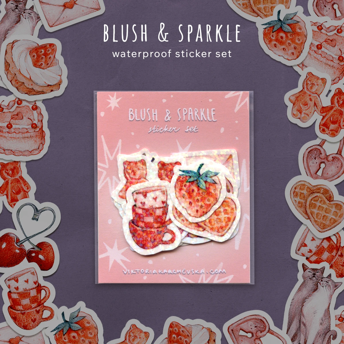 Set de pegatinas de San Valentín