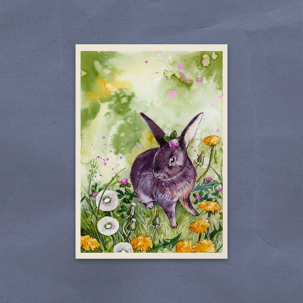 Postal Conejo Entre Amargones