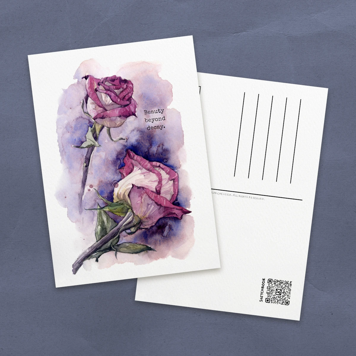 Dried Roses Postcard