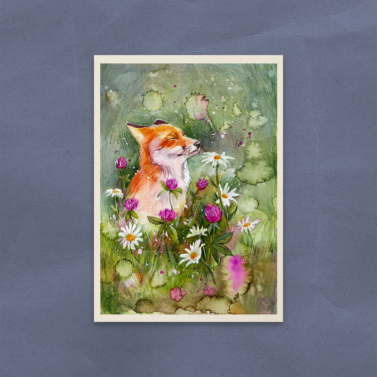 Postal Zorro en la Pradera