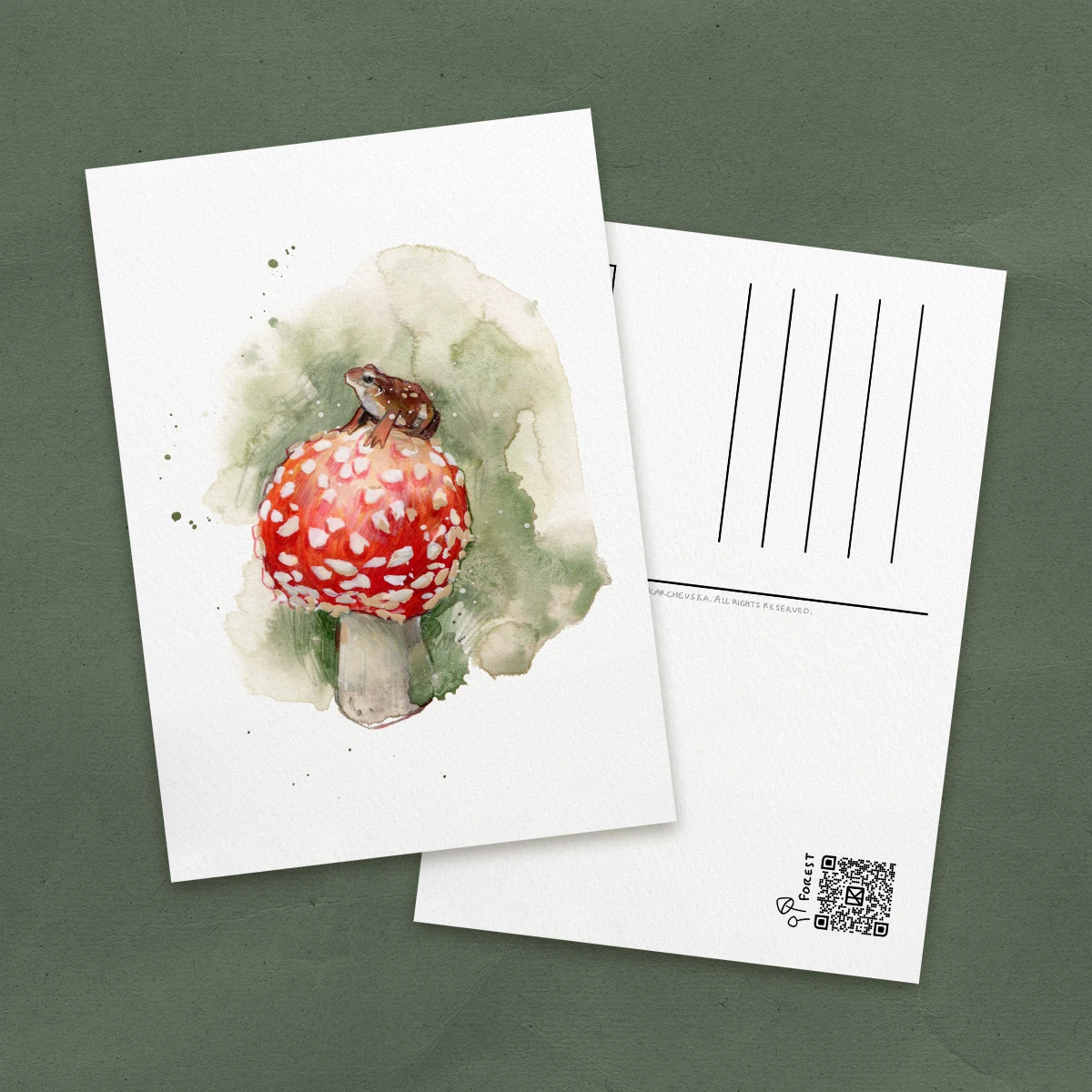 Postal Rana sobre Seta