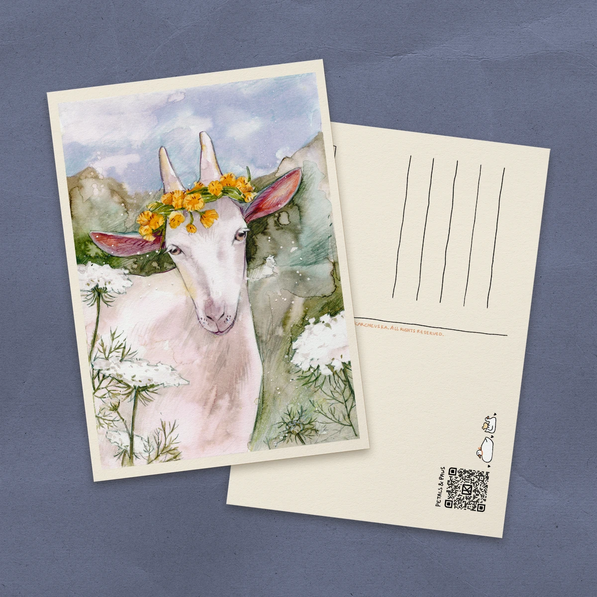 Postal Cabra con Corona de Amargón