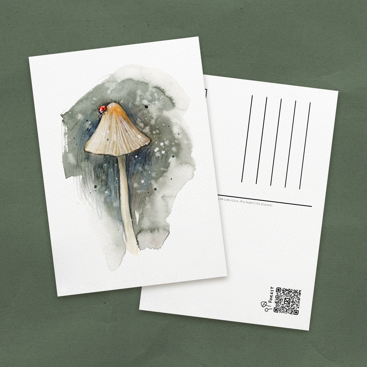 Postal Mariquita sobre Seta