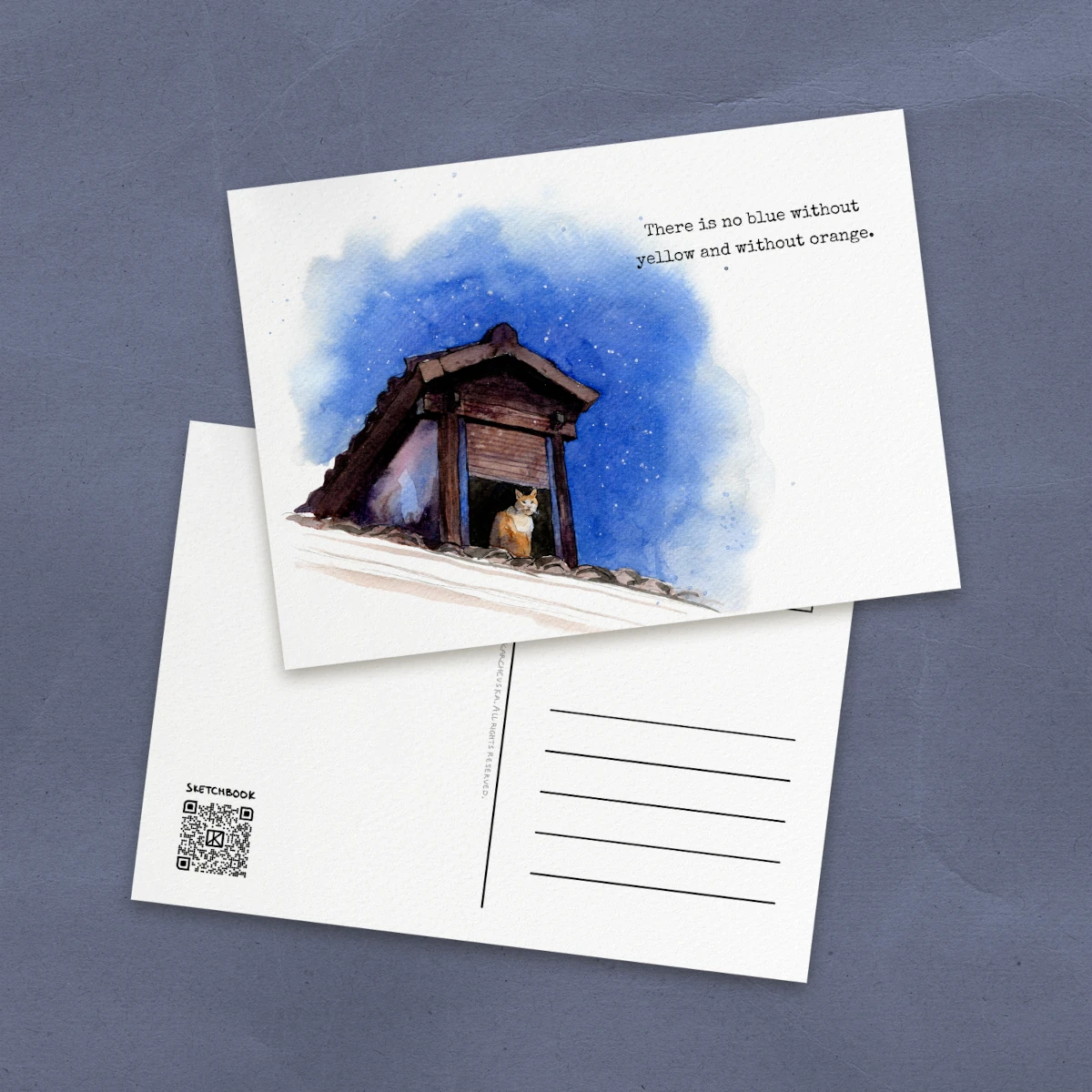 Postal de gato naranja