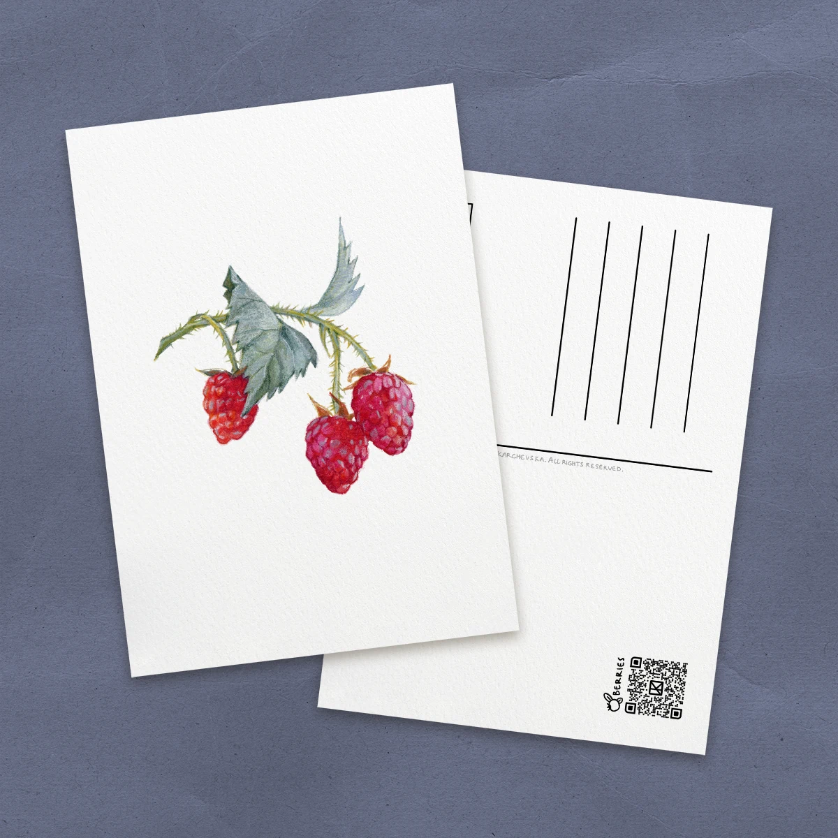 Raspberry Postcard