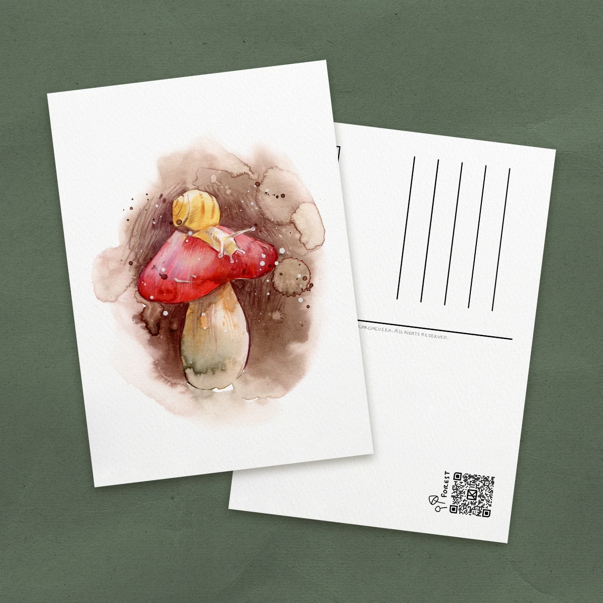 Postal Caracol sobre Seta