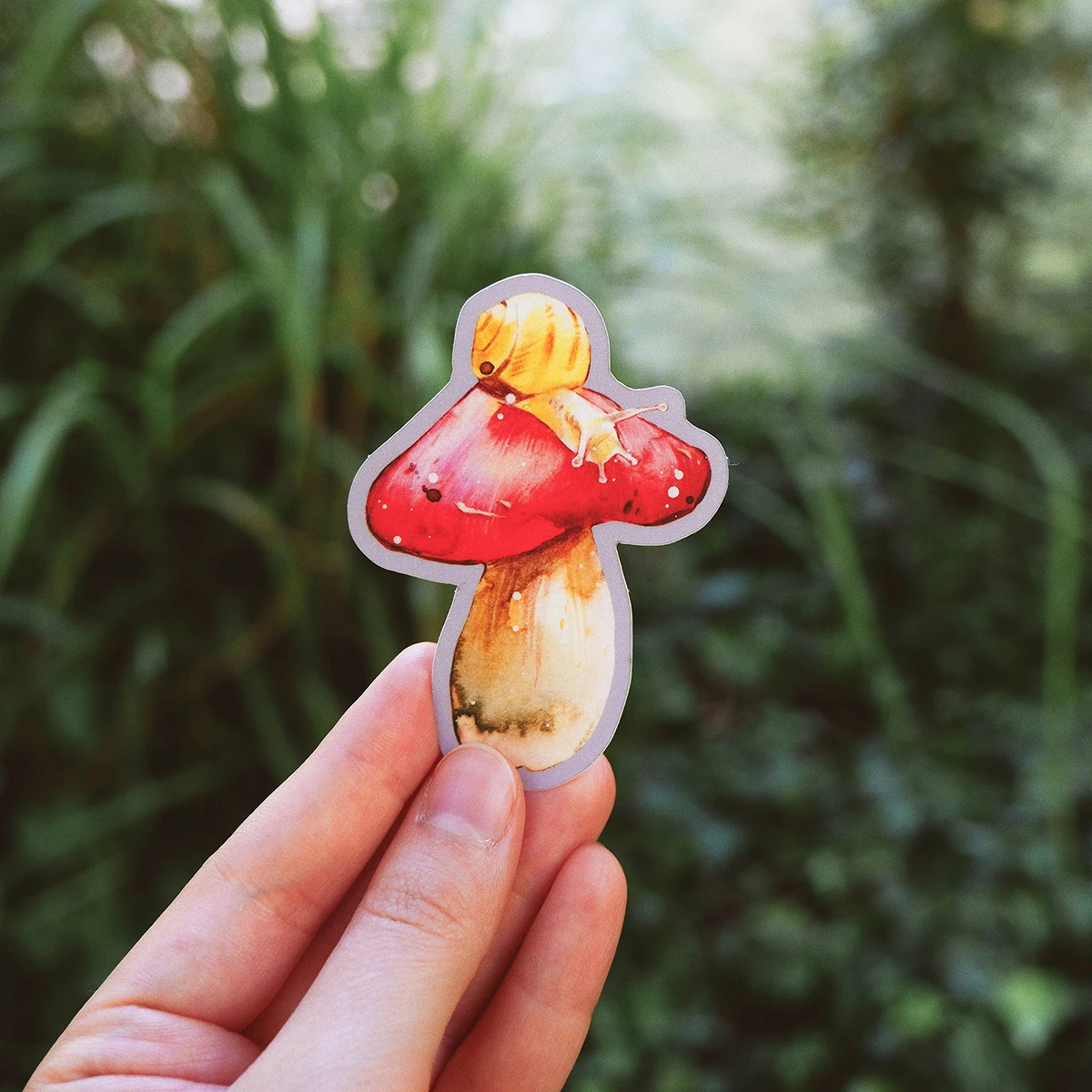 Snail on Mushroom – Vinyl Sticker