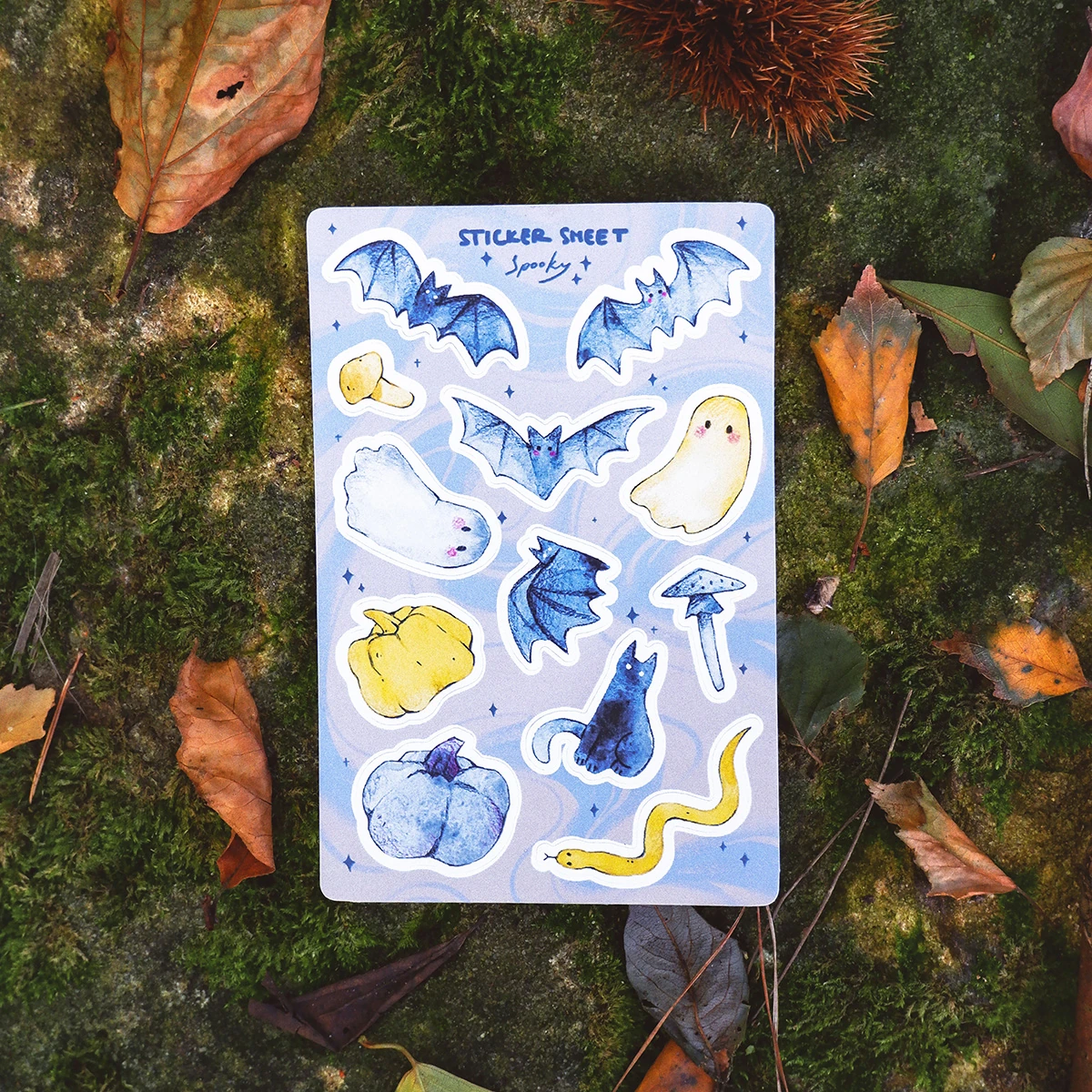 Hoja de pegatinas espeluznantes