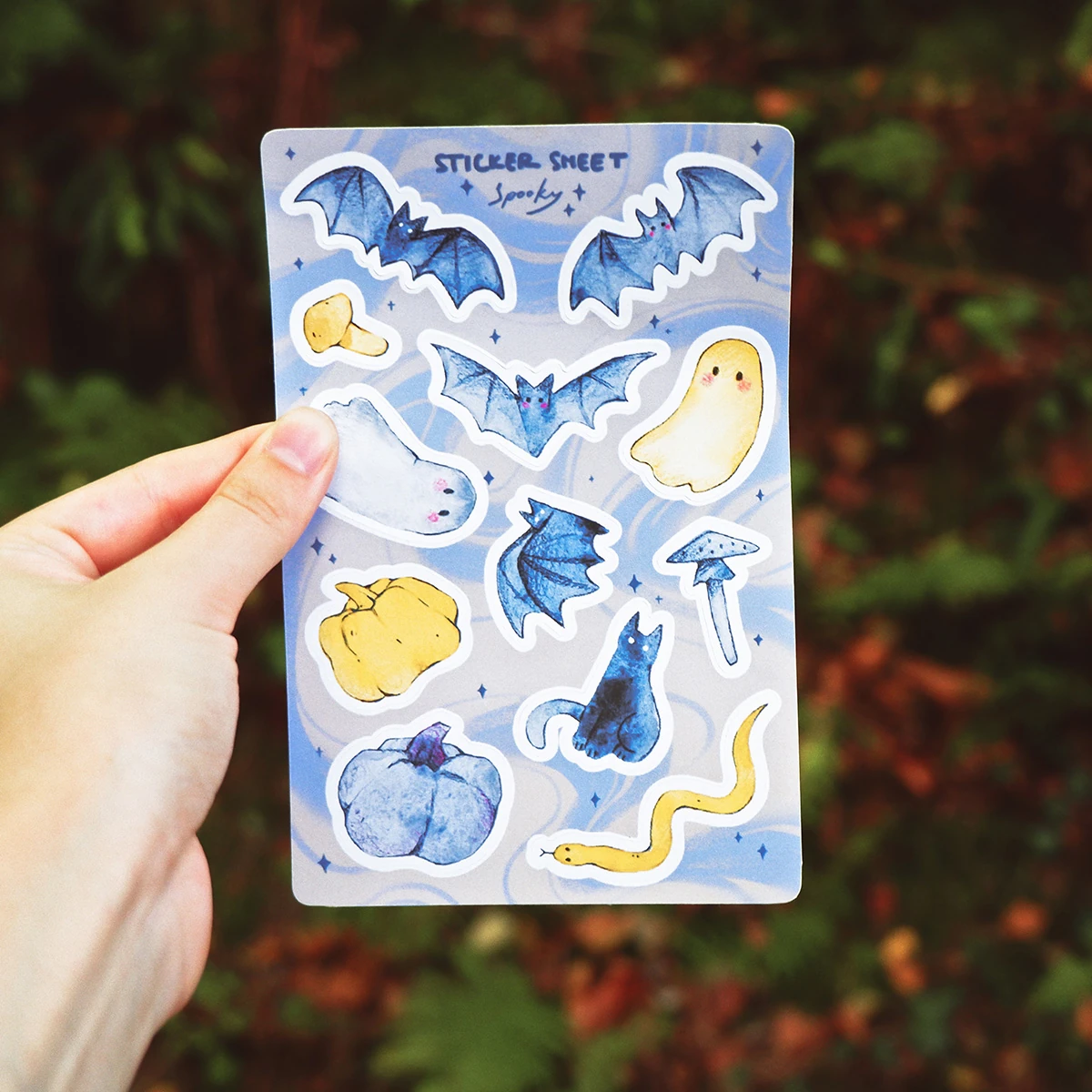 Hoja de pegatinas espeluznantes