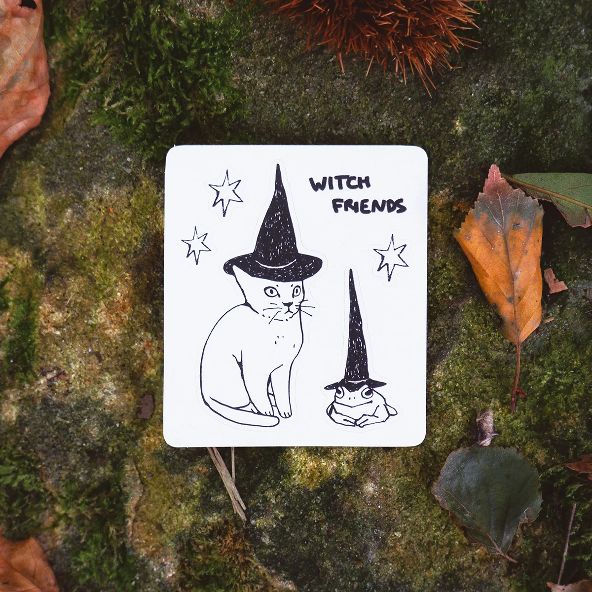 Mini hoja de pegatinas amigos de bruja
