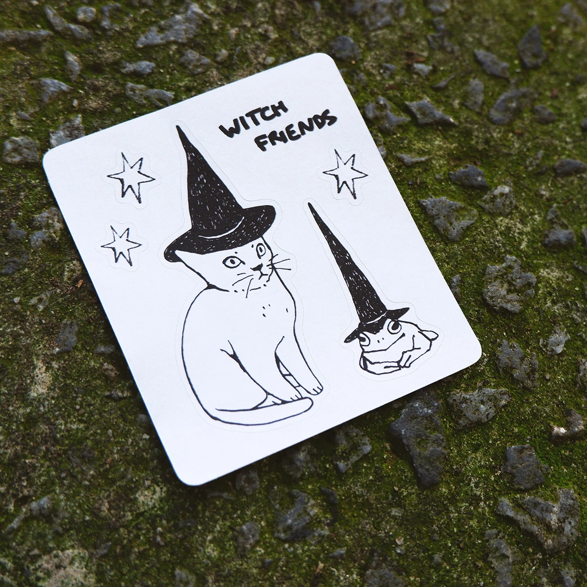 Mini hoja de pegatinas amigos de bruja