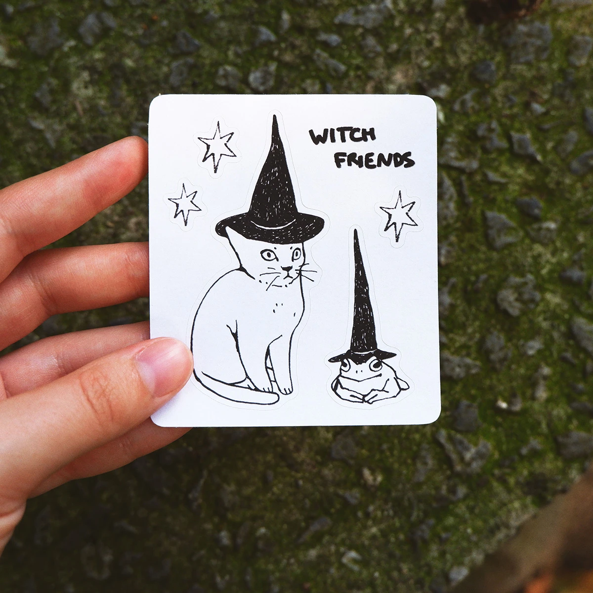 Mini hoja de pegatinas amigos de bruja
